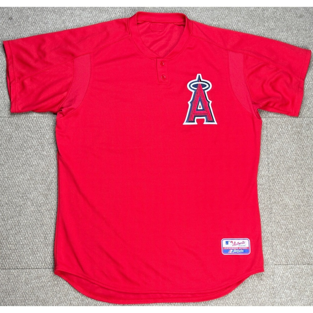 Majestic Vintage MLB #85 Carney Langford Anaheim Angels Baseball‎ Jersey Size 48
